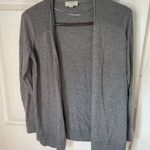 LOFT Women's Charcoal Open-Front Cardigan
